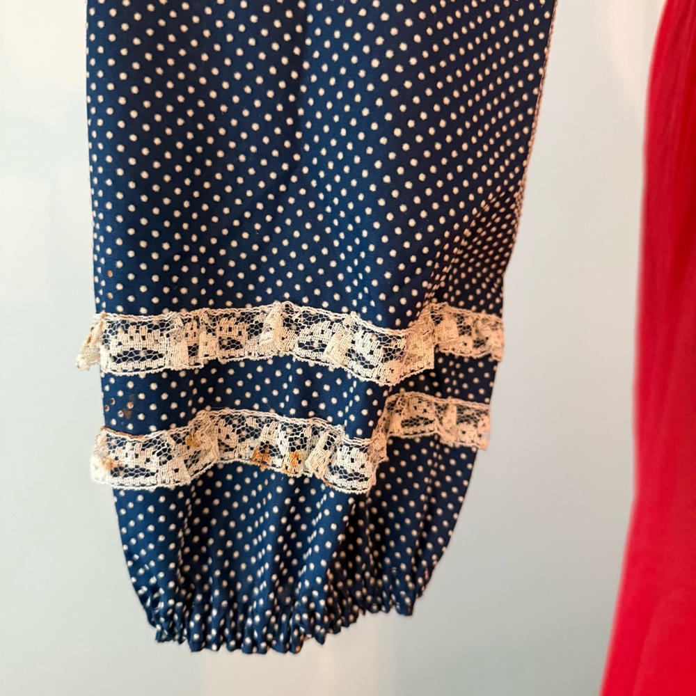 Vintage Handmade Dress with Red Apron Sz S - Picture 6 of 16